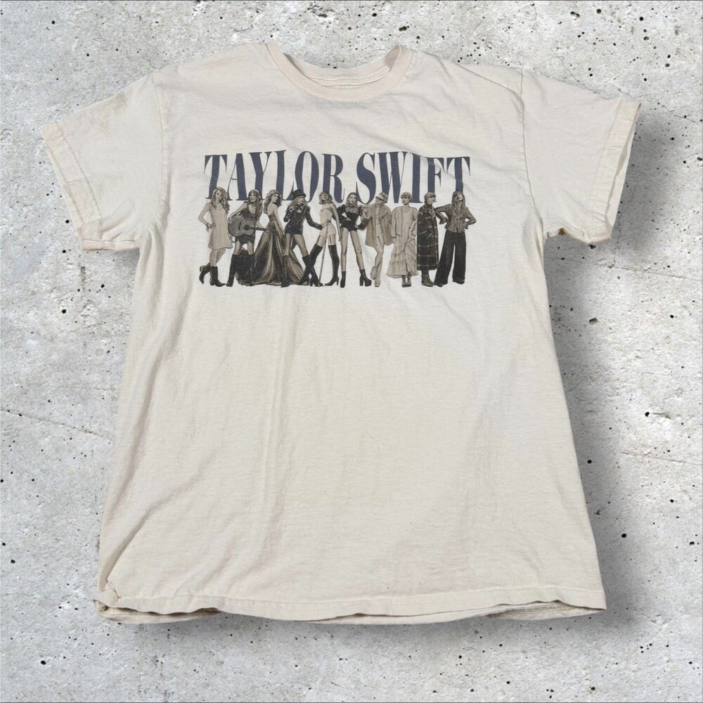Taylor Swift The Eras Tour Graphic T Shirt Cream Size Medium Midnights Merch